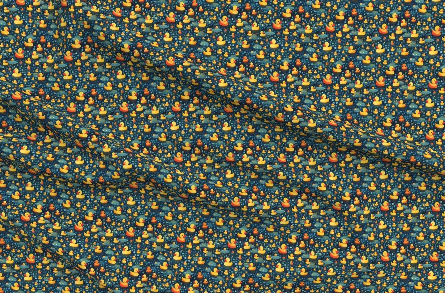 Georges Seurat Inspired Duck Print Fabric Yardage - Yellow product
