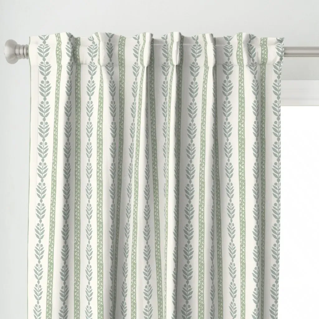 Georgiana In Soft Tree Curtain Panel - Sage Green alternate view