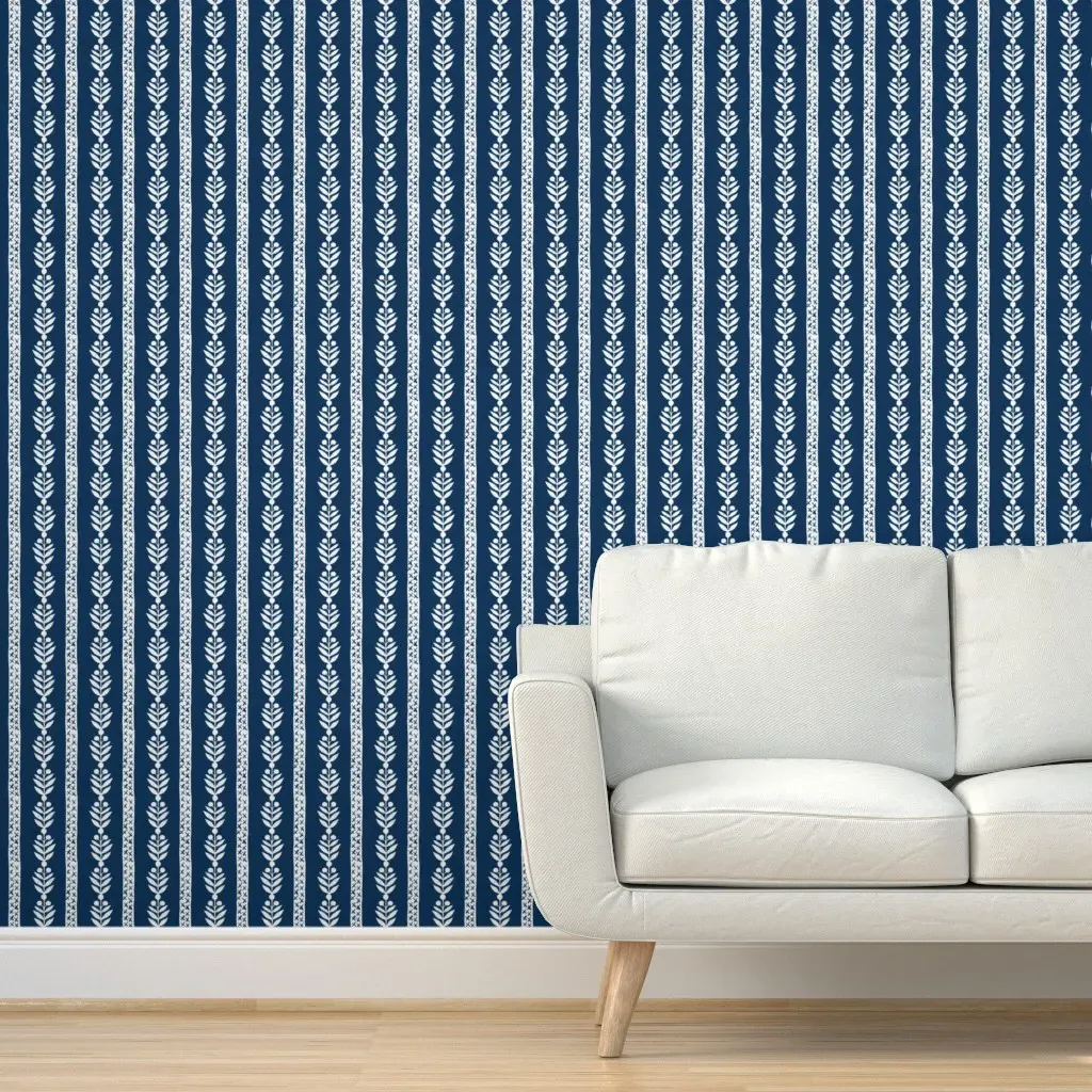 Georgiana Reverse Peel and Stick Wallpaper - Navy product