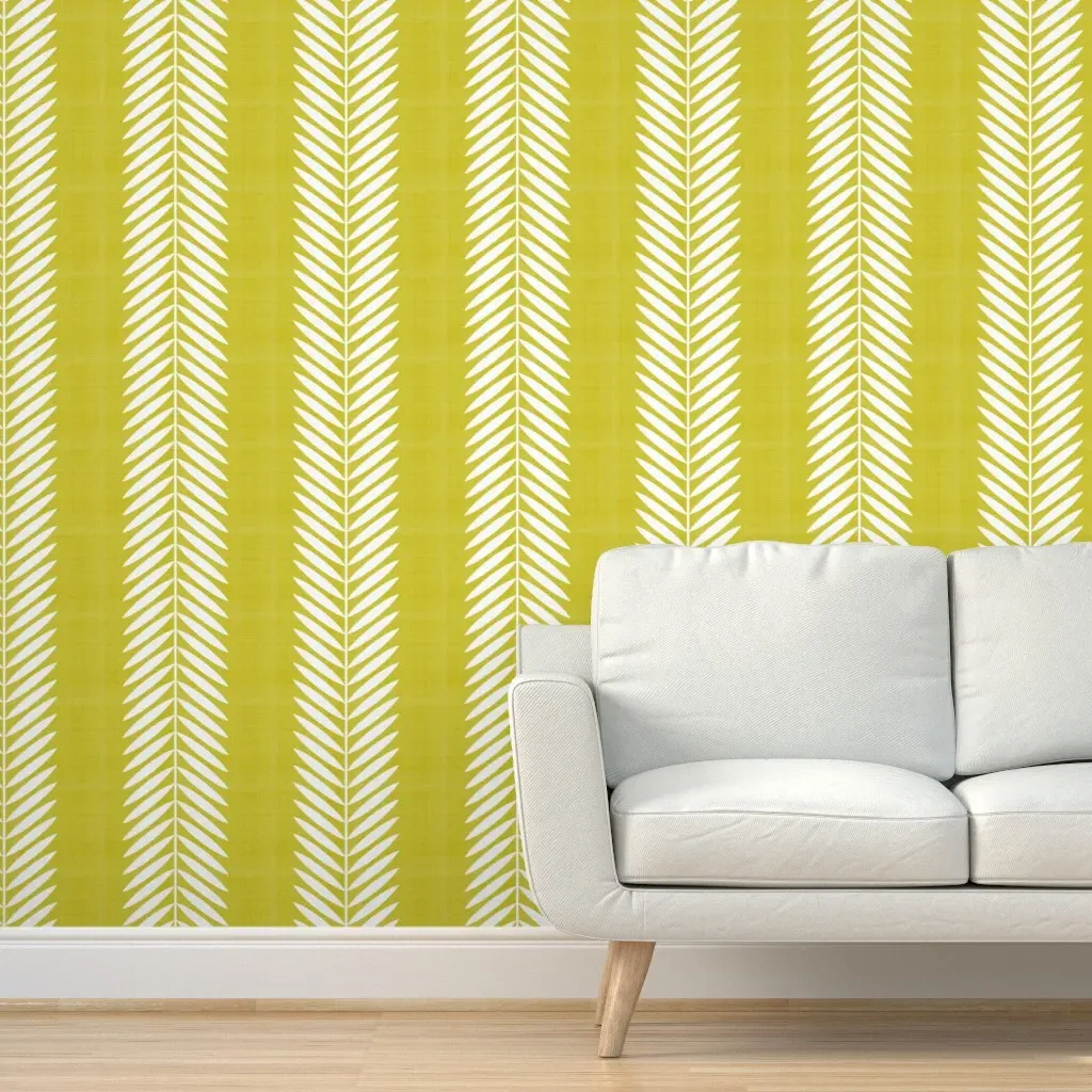 Gia Double Textured Vine Peel and Stick Wallpaper - Mustard Yellow product