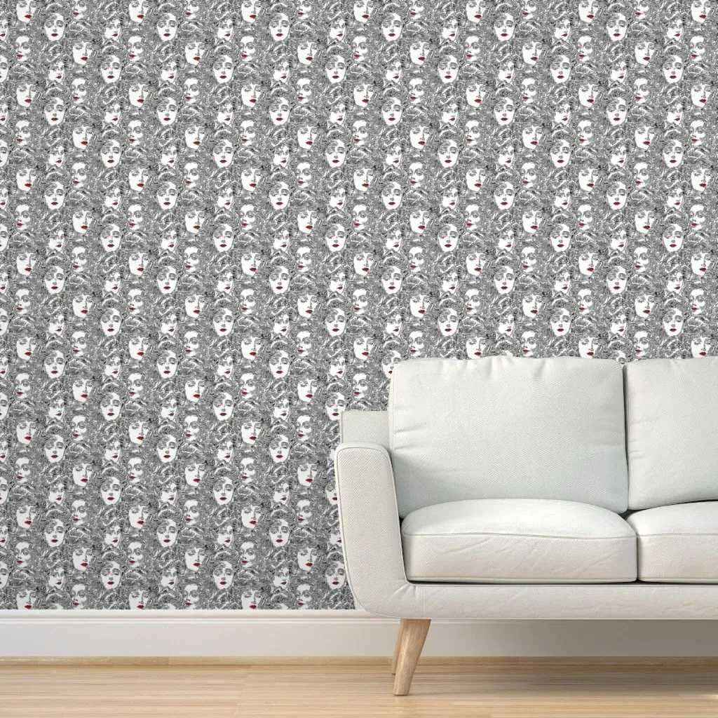 Gibson Girl Vintage Glamour Peel and Stick Wallpaper - Black product
