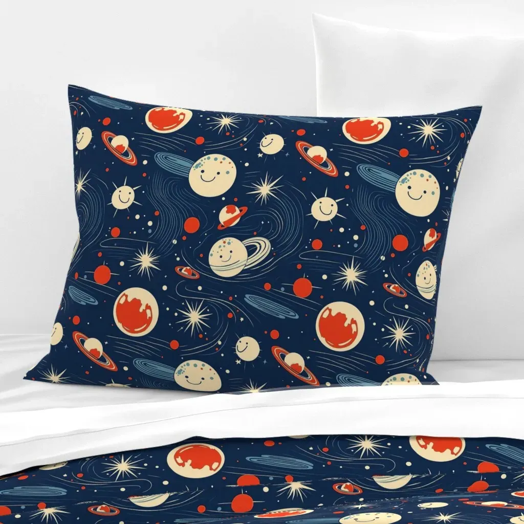 Giggletime In The Galaxy Standard Knife Edge Cushion - Beige, Cotton Sateen product