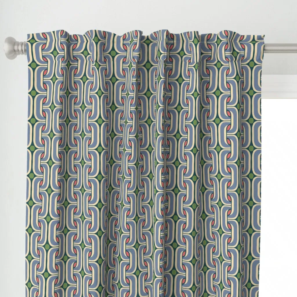 Gigi Chain MCM Brunswick Curtain Panel - Blue alternate view
