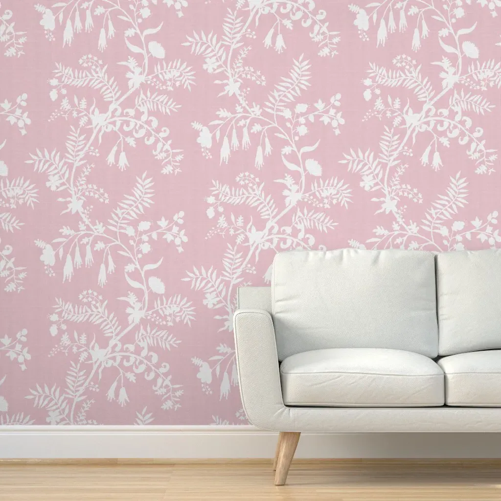 Gina Pallavi Silhouette Peel and Stick Wallpaper - Pink, White product