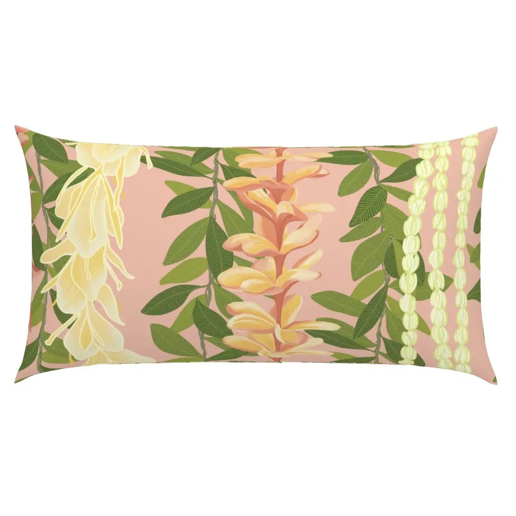 Ginger Lei Plumeria Pikake King Pillow Sham - Pink product