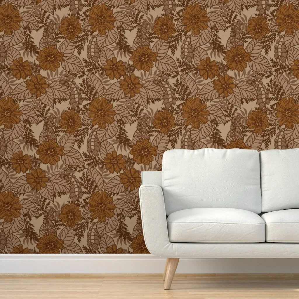 Ginger Sun Dark Peel and Stick Wallpaper - Brown product