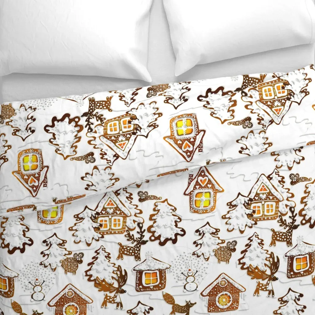 Gingerbread Winter Landscape Duvet Cover alternate view