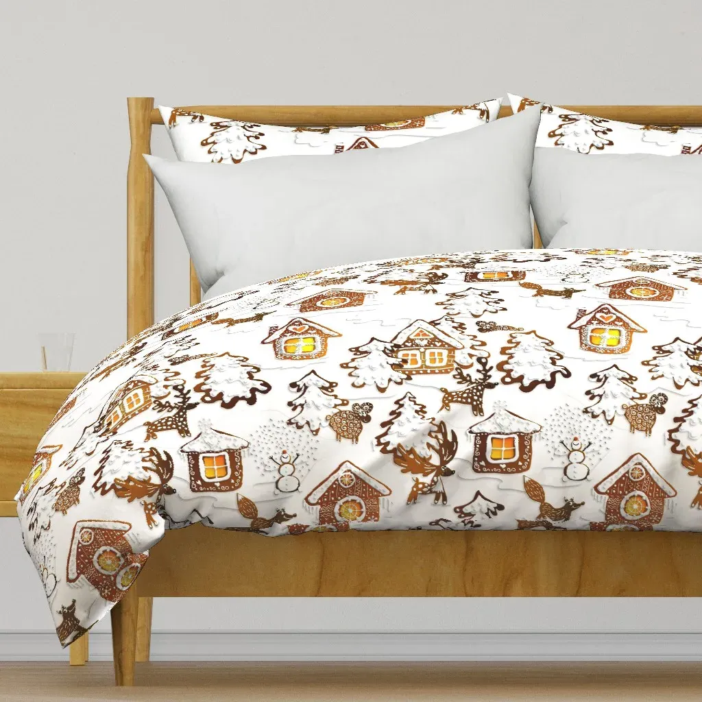 Gingerbread Winter Landscape Duvet Cover product