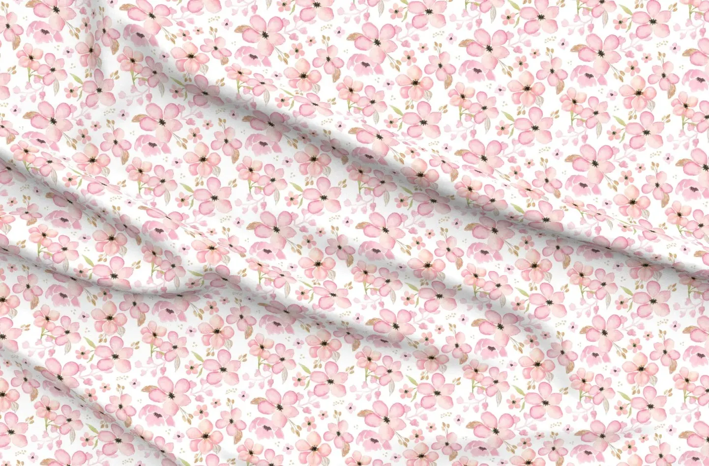 Gingerlous Floral Print Fabric - Pink, Pique product