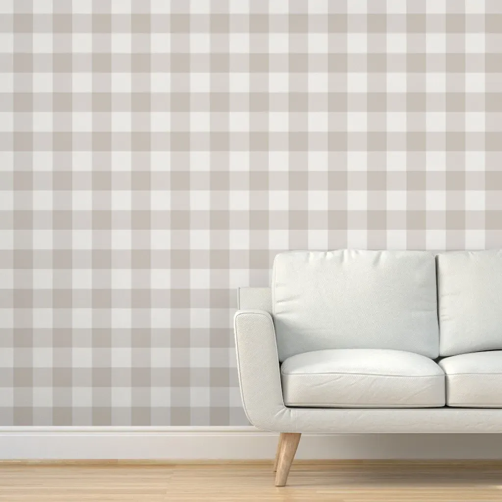 Gingham Buffalo Plaid Peel and Stick Wallpaper - Grey, White product