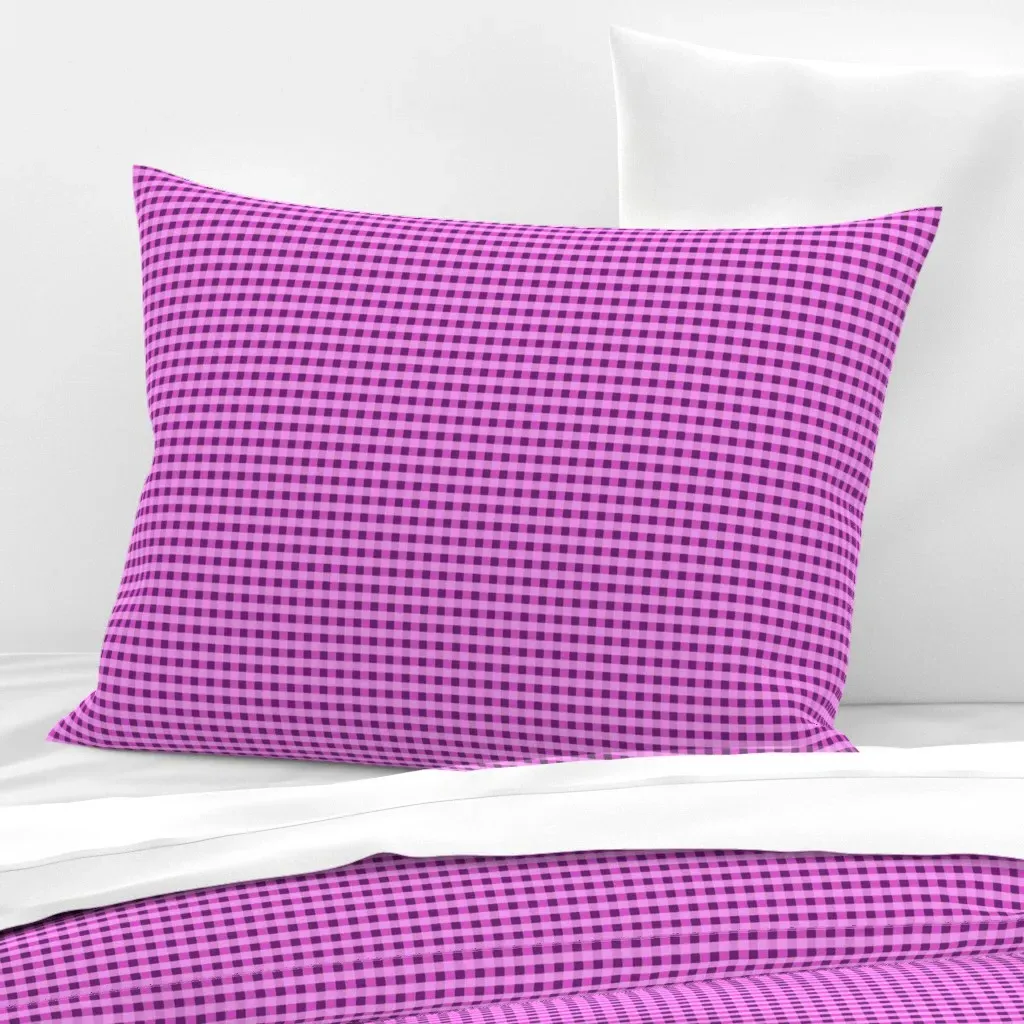 Gingham Check Standard Knife Edge Cushion Cover - Pink, Cotton Sateen product