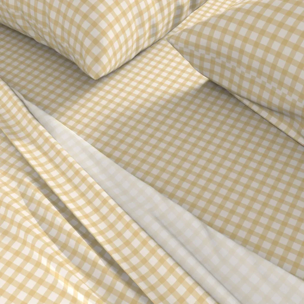 Gingham Classic Plaid King Sheet Set - Tan alternate view