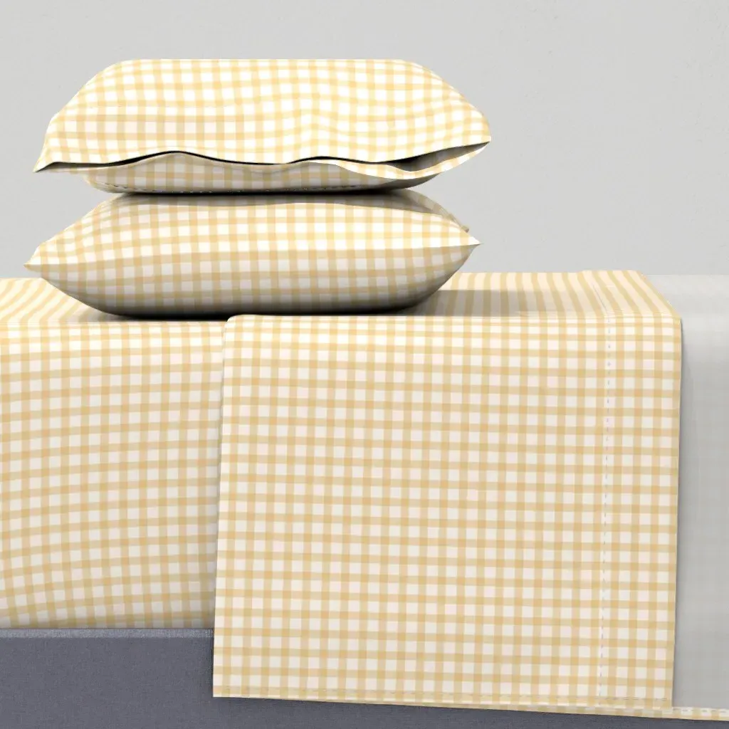 Gingham Classic Plaid King Sheet Set - Tan product