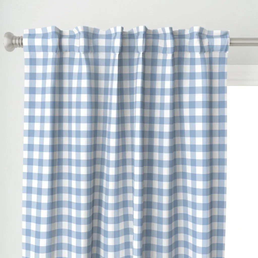 Gingham Curtain Panel - Baby Blue alternate view