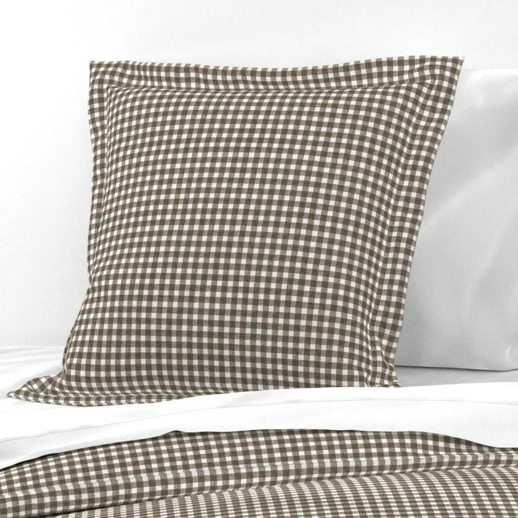 Gingham Euro Pillow Sham - Brown product