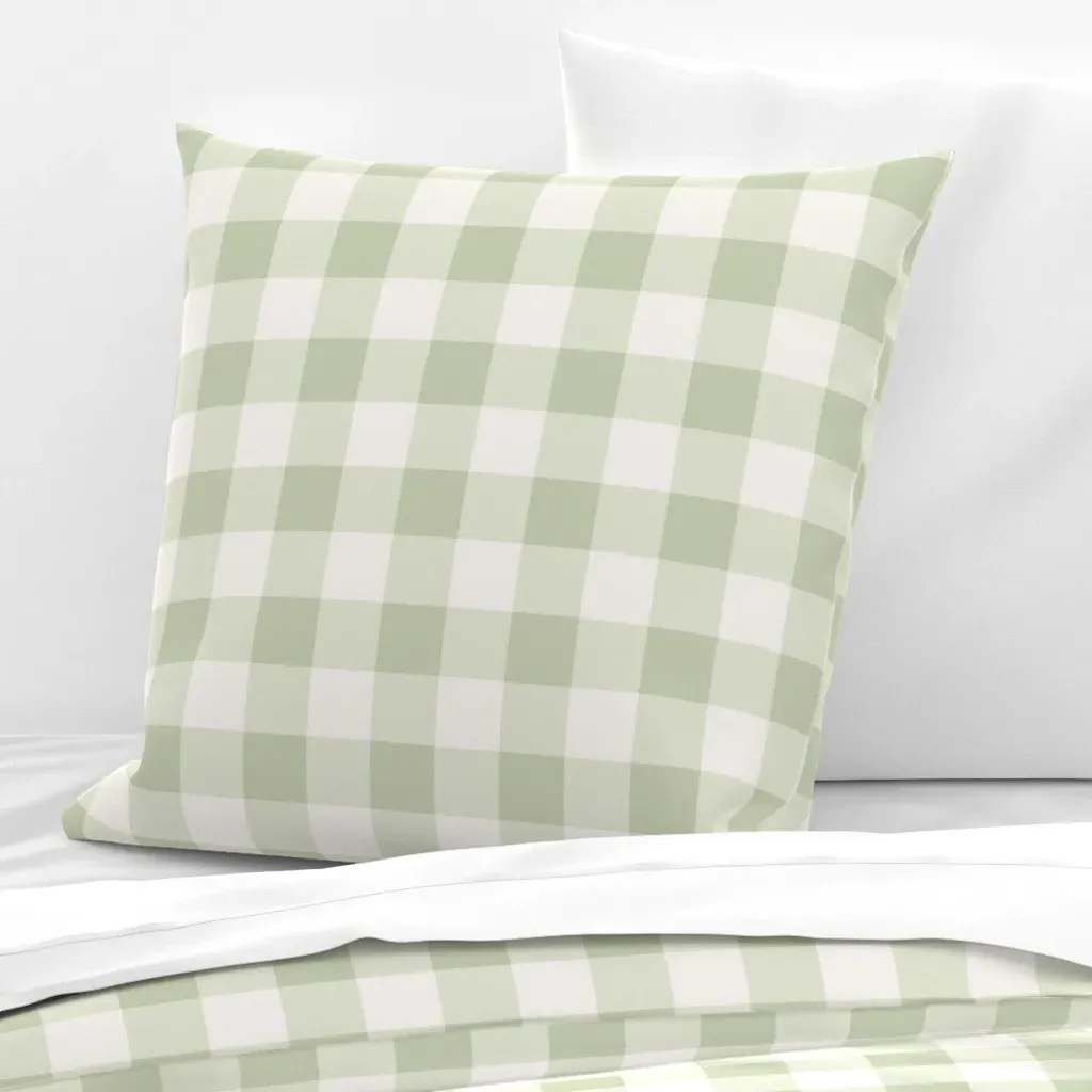 Gingham Euro Pillow Sham - Sage Green product