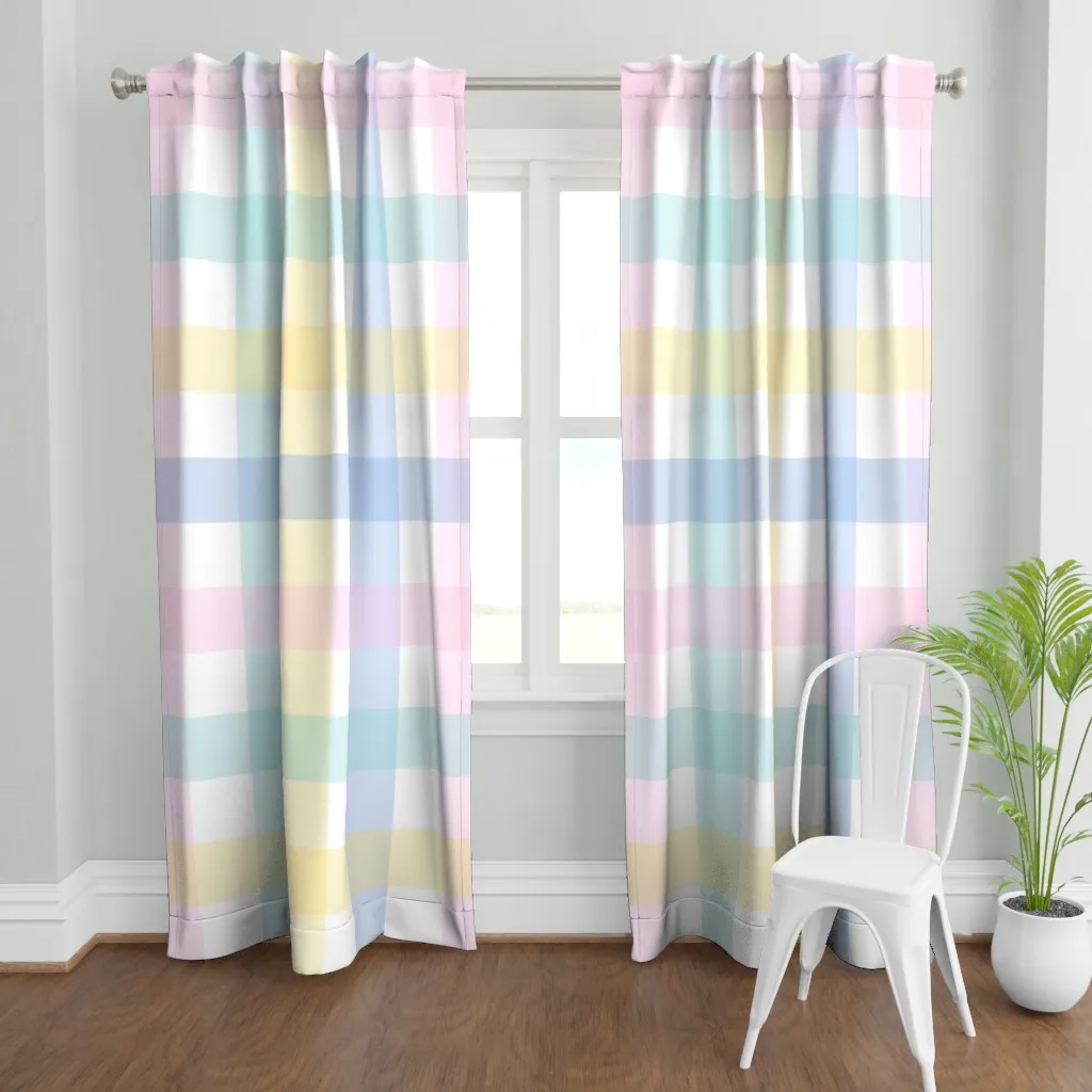 Gingham Jumbo Curtain Panel - Pale Yellow product