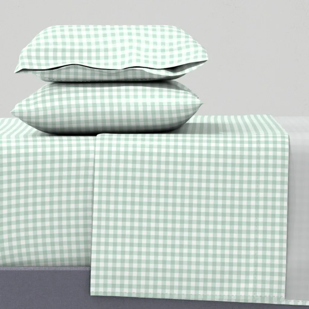Gingham King Size Sheet Set - Sage Green product