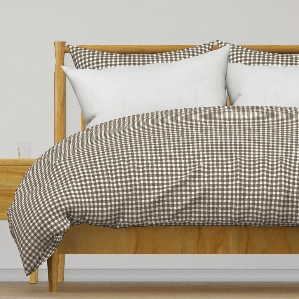 Gingham Natural Duvet Cover - Brown product