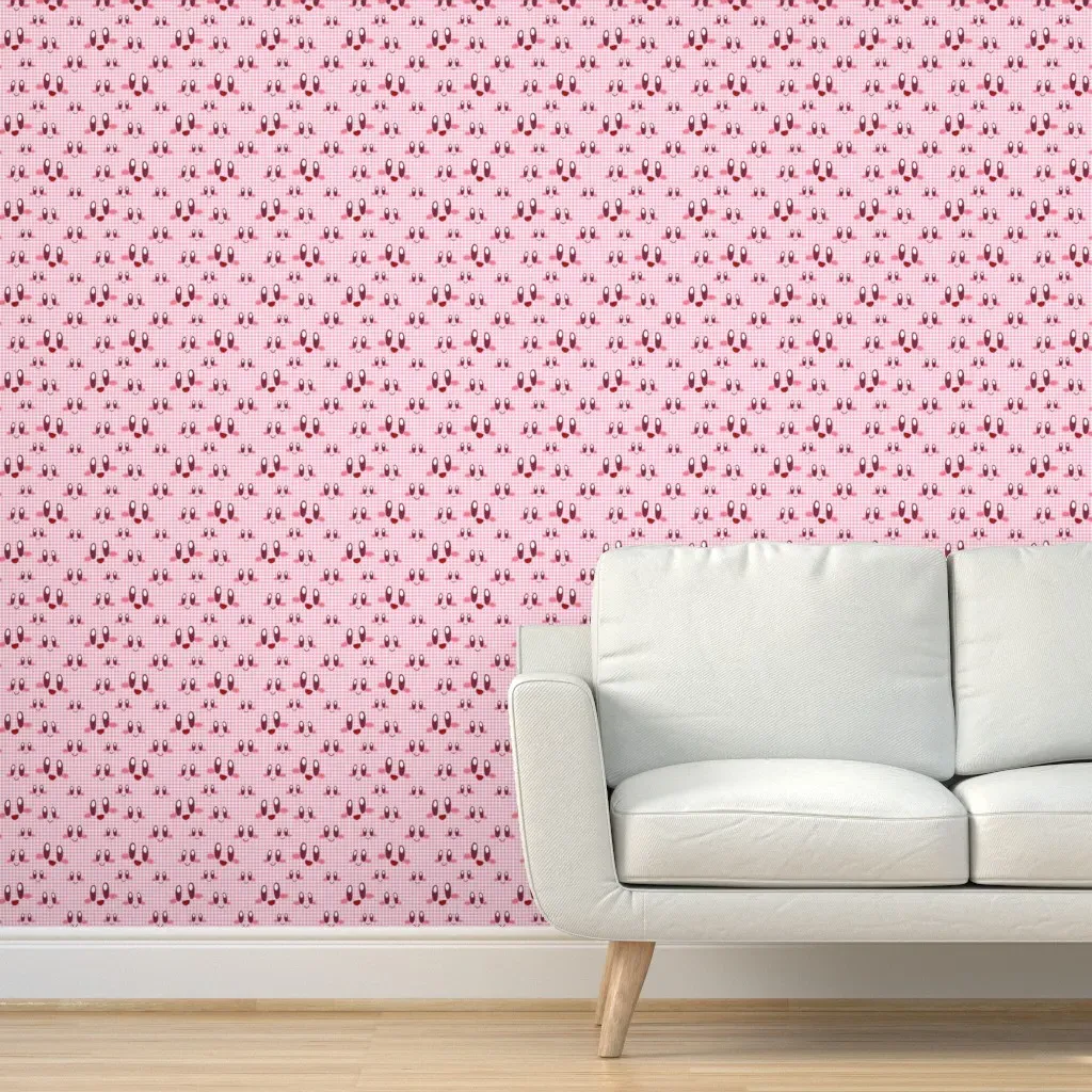 Gingham Puff Ball Peel and Stick Wallpaper Removable - Pink product