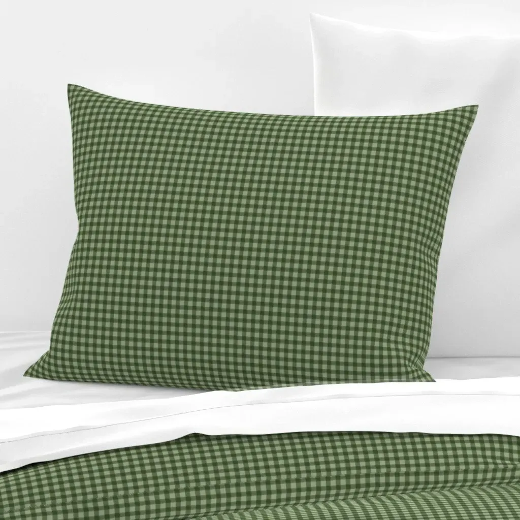 Gingham Quilting Standard Knife Edge Pillow - Olive Green, Cotton Sateen product