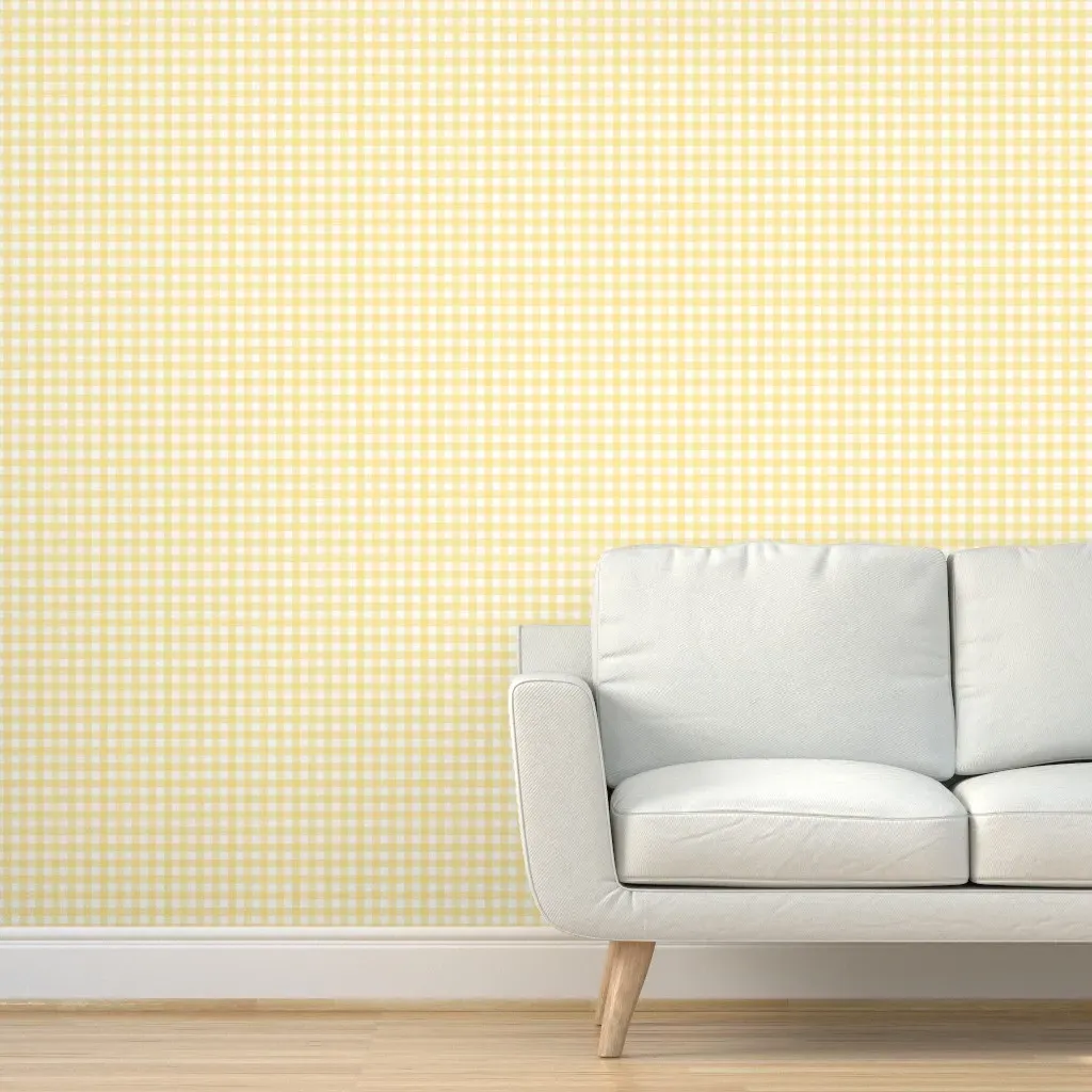 Gingham Weave Peel and Stick Wallpaper - Lemon Yellow product