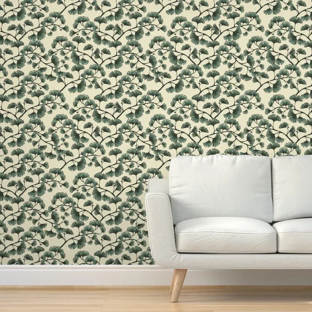Gingko Biloba Peel and Stick Wallpaper - Teal product