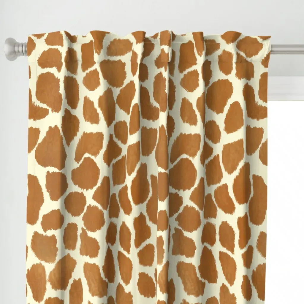 Giraffe Spots Custom Curtain Panel - Light Brown alternate view