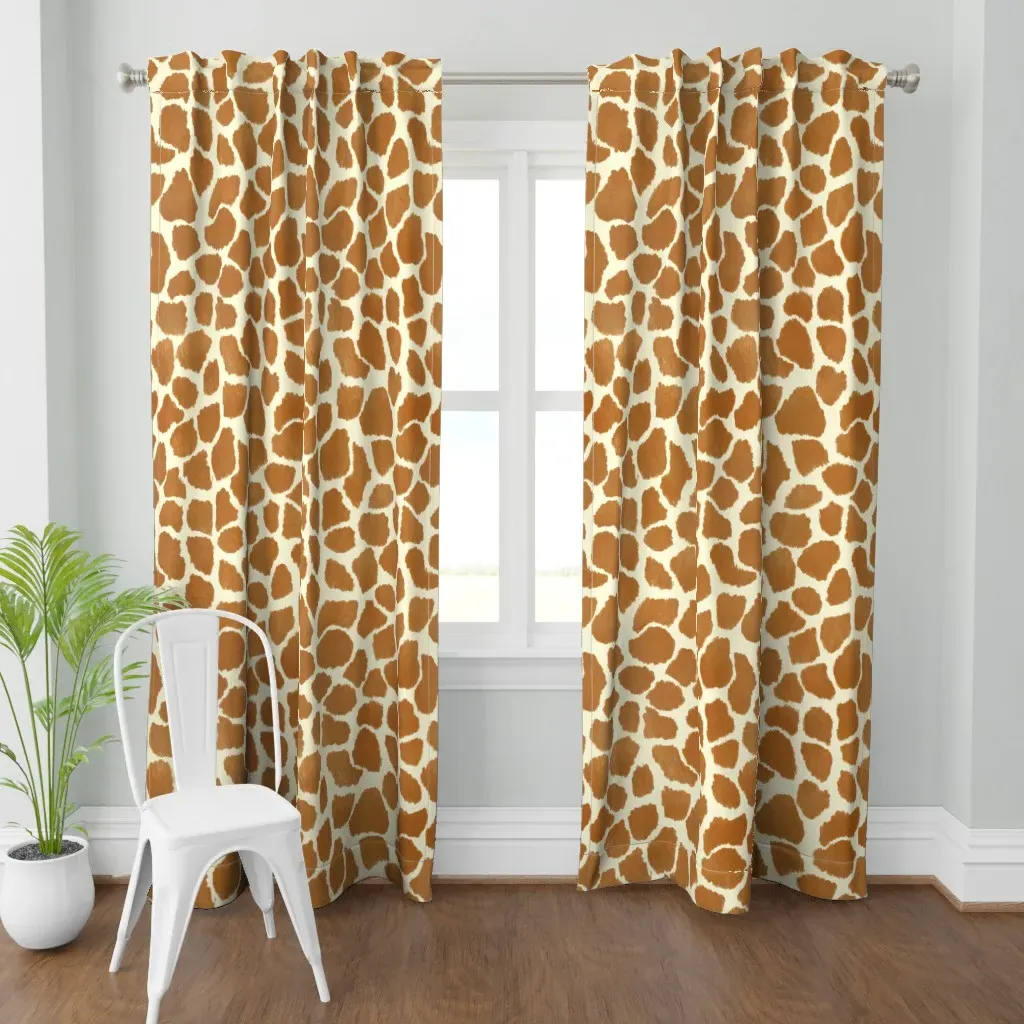 Giraffe Spots Custom Curtain Panel - Light Brown product