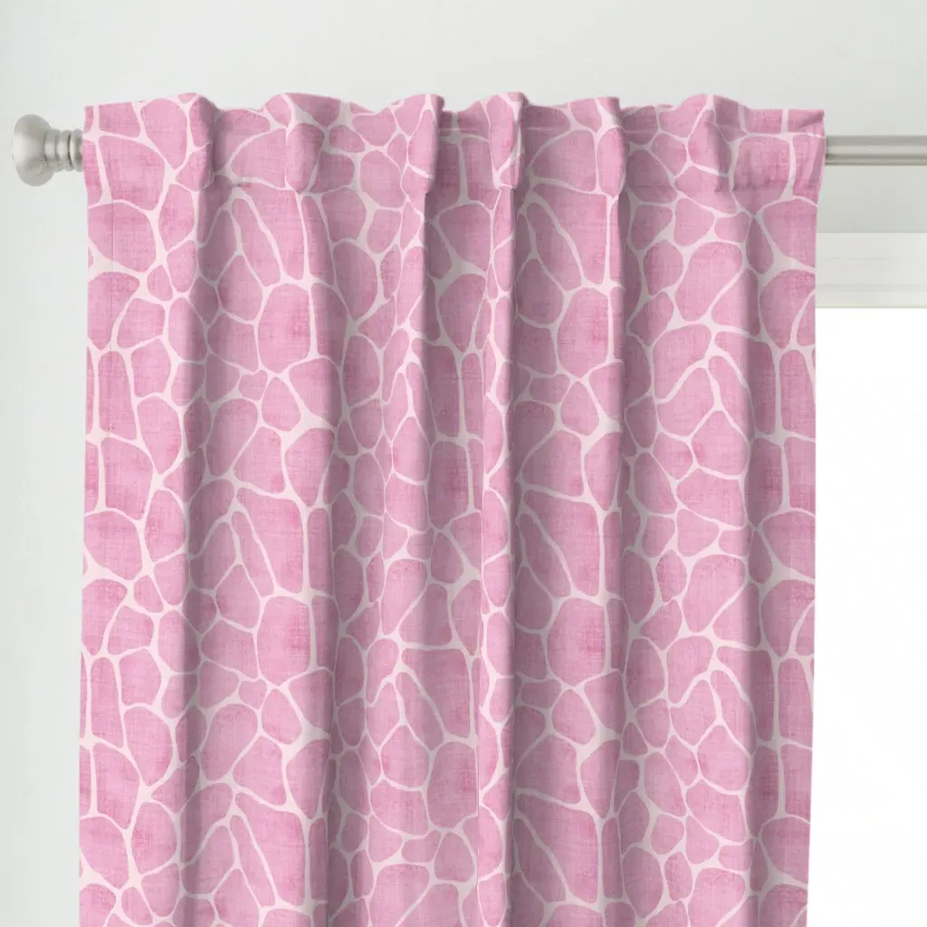 Giraffe Spots Safari Curtain Panel - Pink alternate view