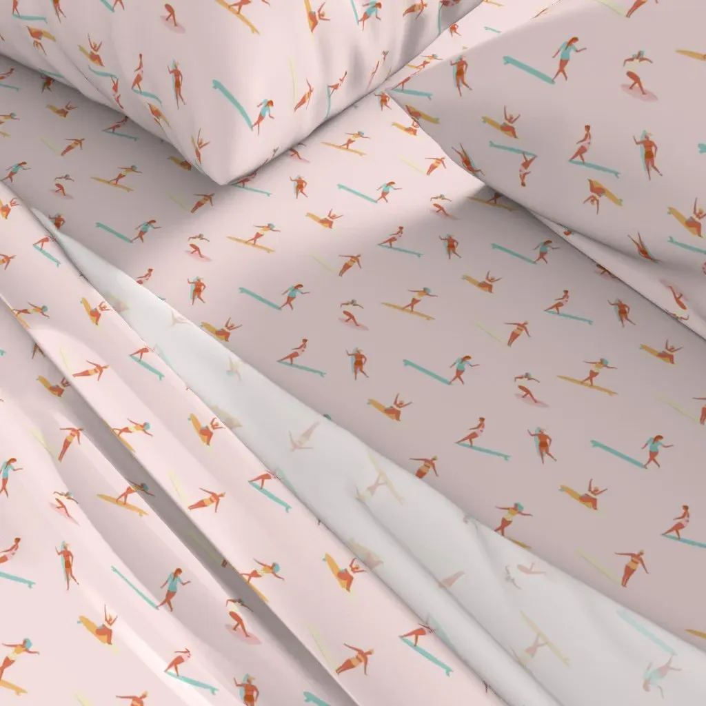 Girls Surfers Twin XL Sheet Set - Pink alternate view