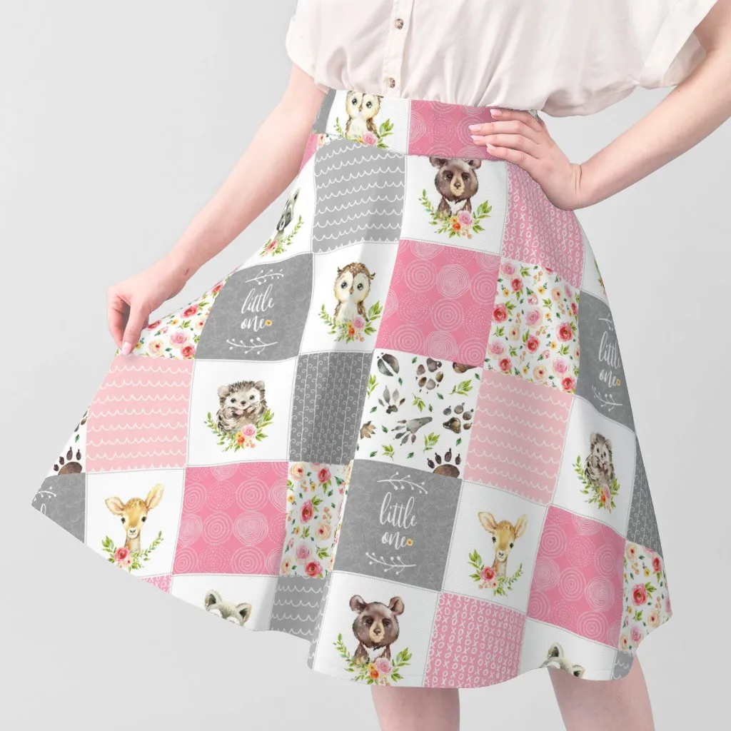 Girls Woodland Cheater Quilt Patchwork Blanket - Pink alternate view