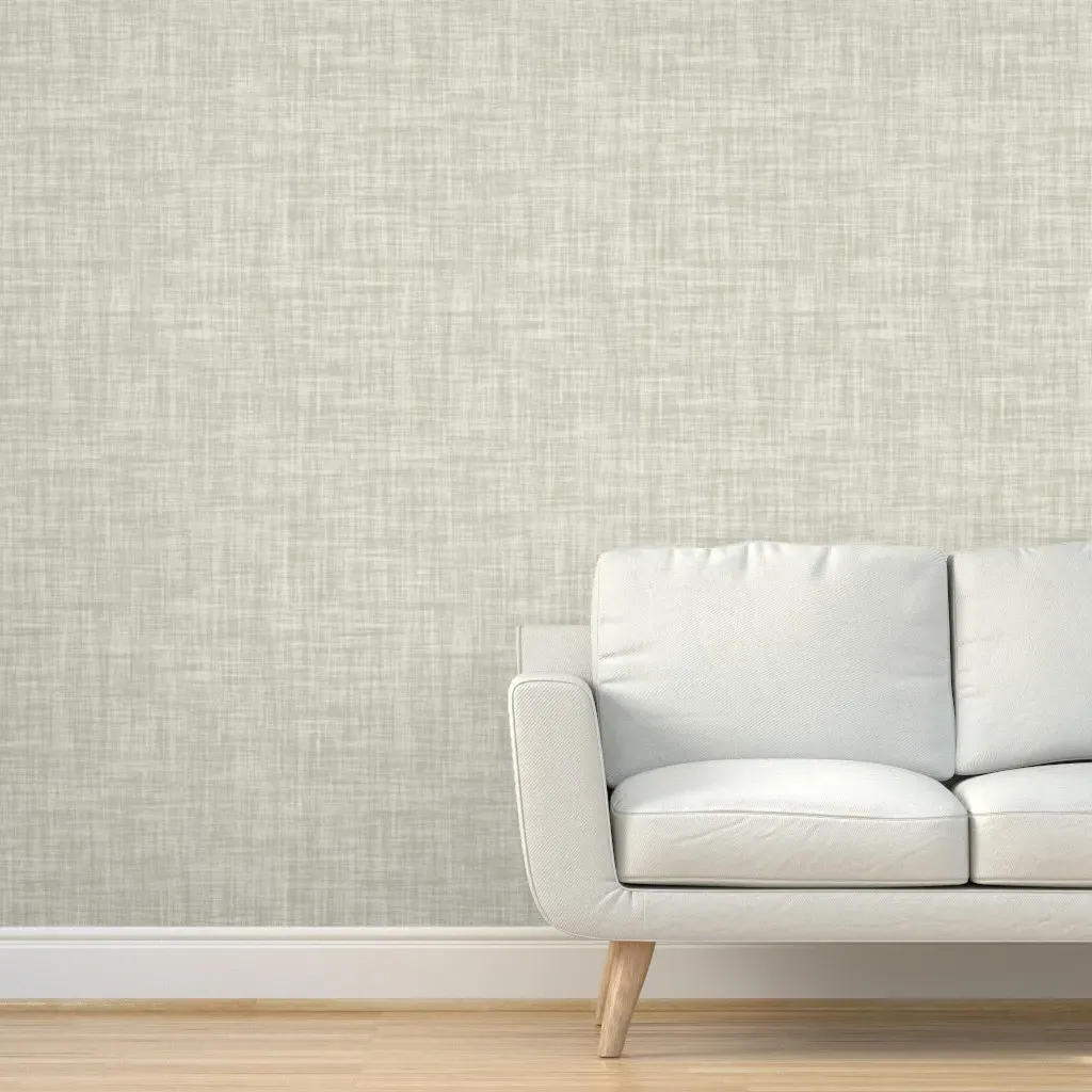 Glacial Sage Two-Toned Linen Peel and Stick Wallpaper - Off-White product