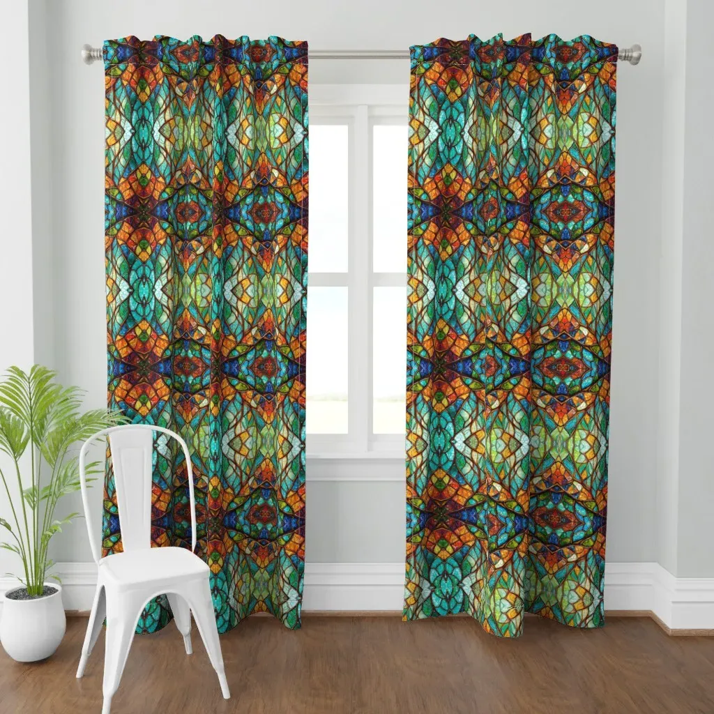 Glas Art Pattern 2 Curtain Panel - Teal product