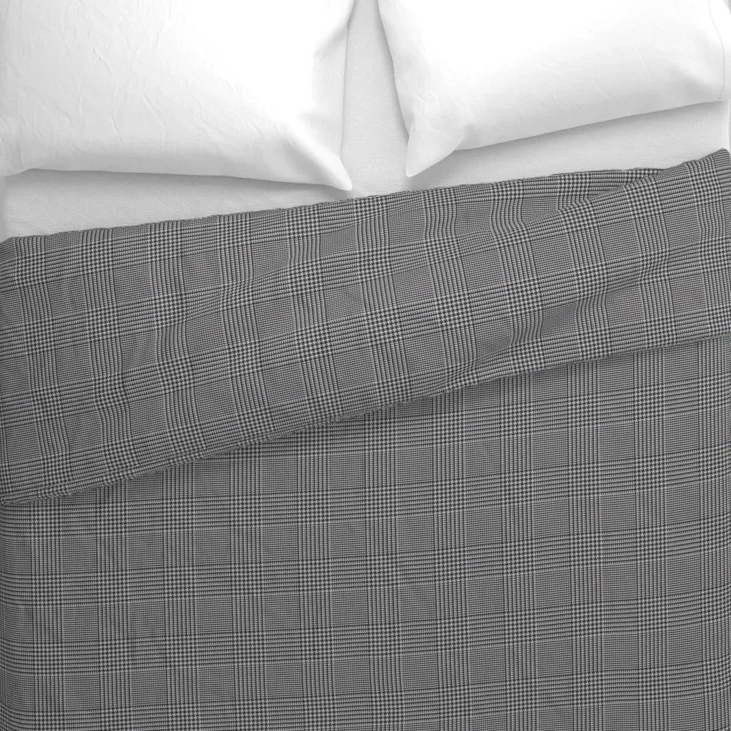 Glen Plaid Ebony Oyster Duvet Cover - Dark Gray alternate view