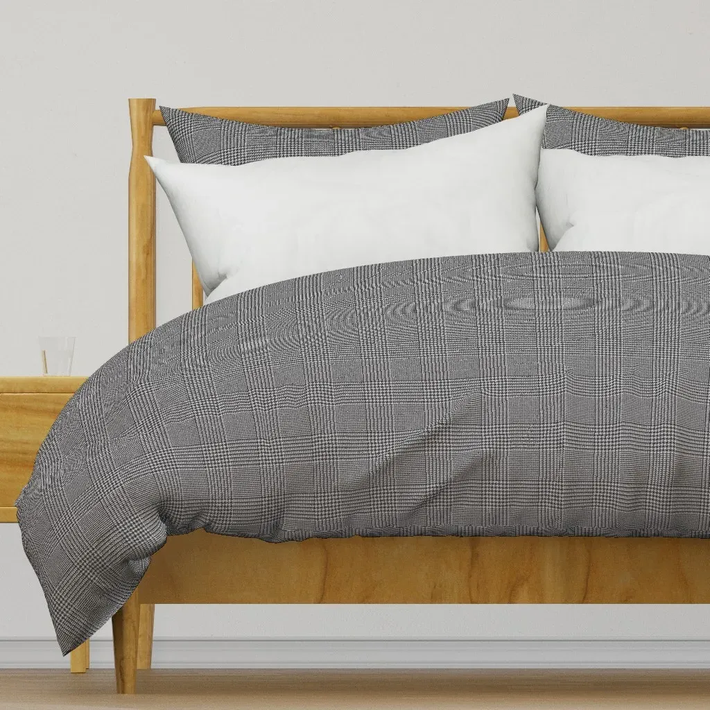 Glen Plaid Ebony Oyster Duvet Cover - Dark Gray product