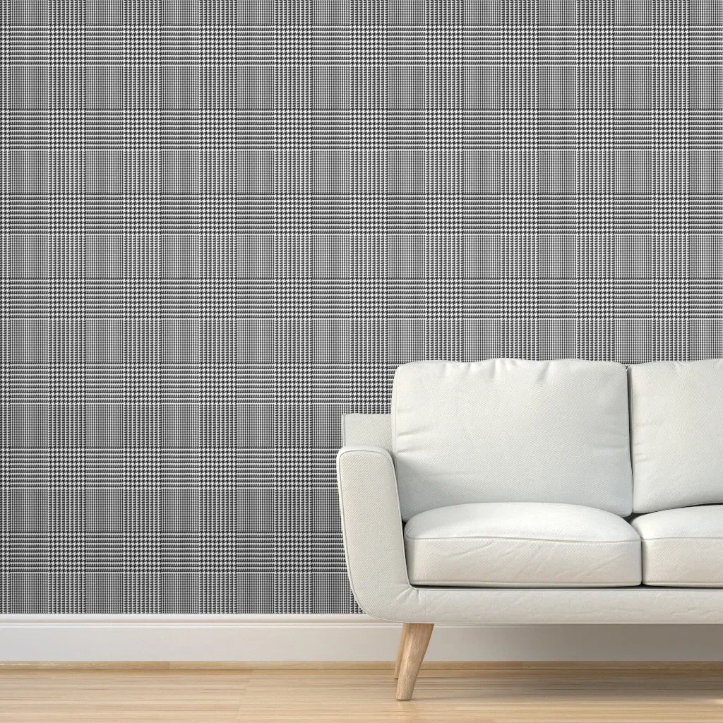 Glen Plaid Houndstooth Peel and Stick Wallpaper - Black product