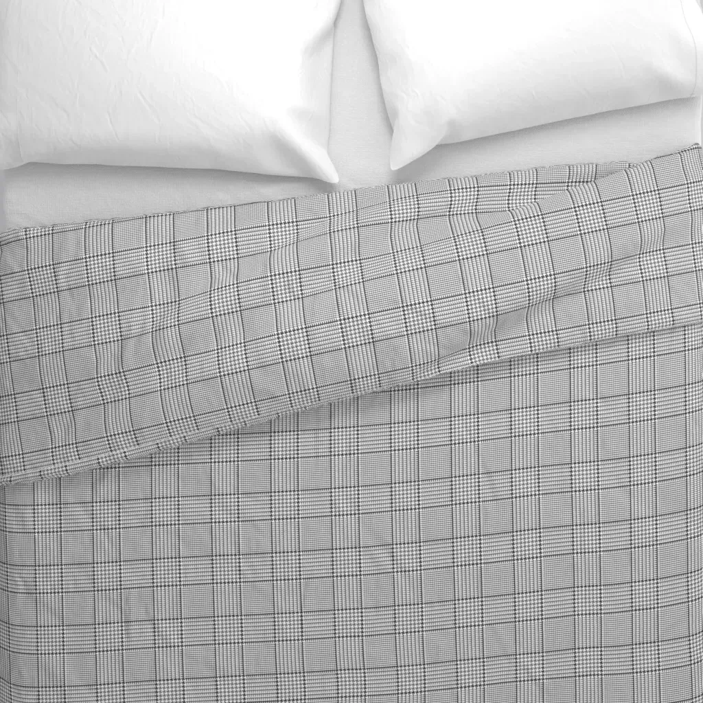Glen Plaid with Black Duvet Cover - Dark Gray alternate view