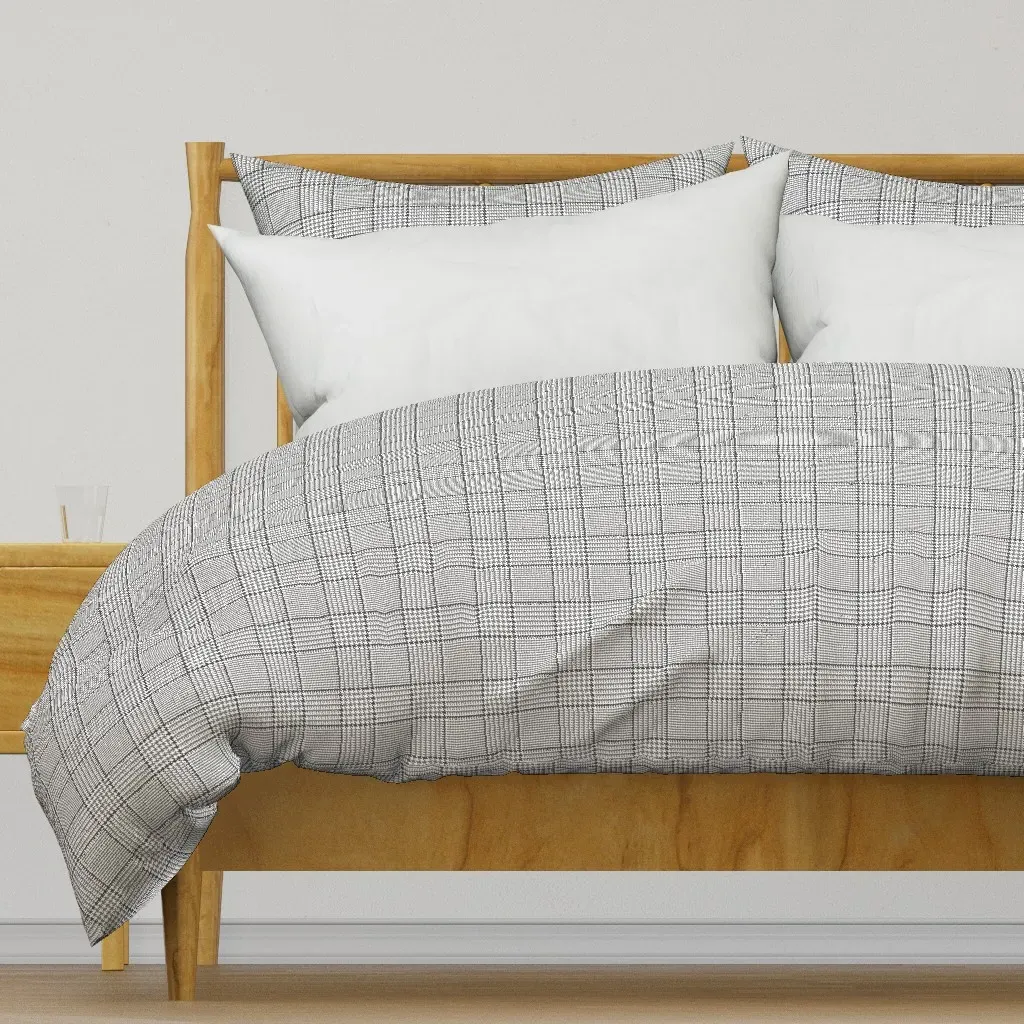 Glen Plaid with Black Duvet Cover - Dark Gray product
