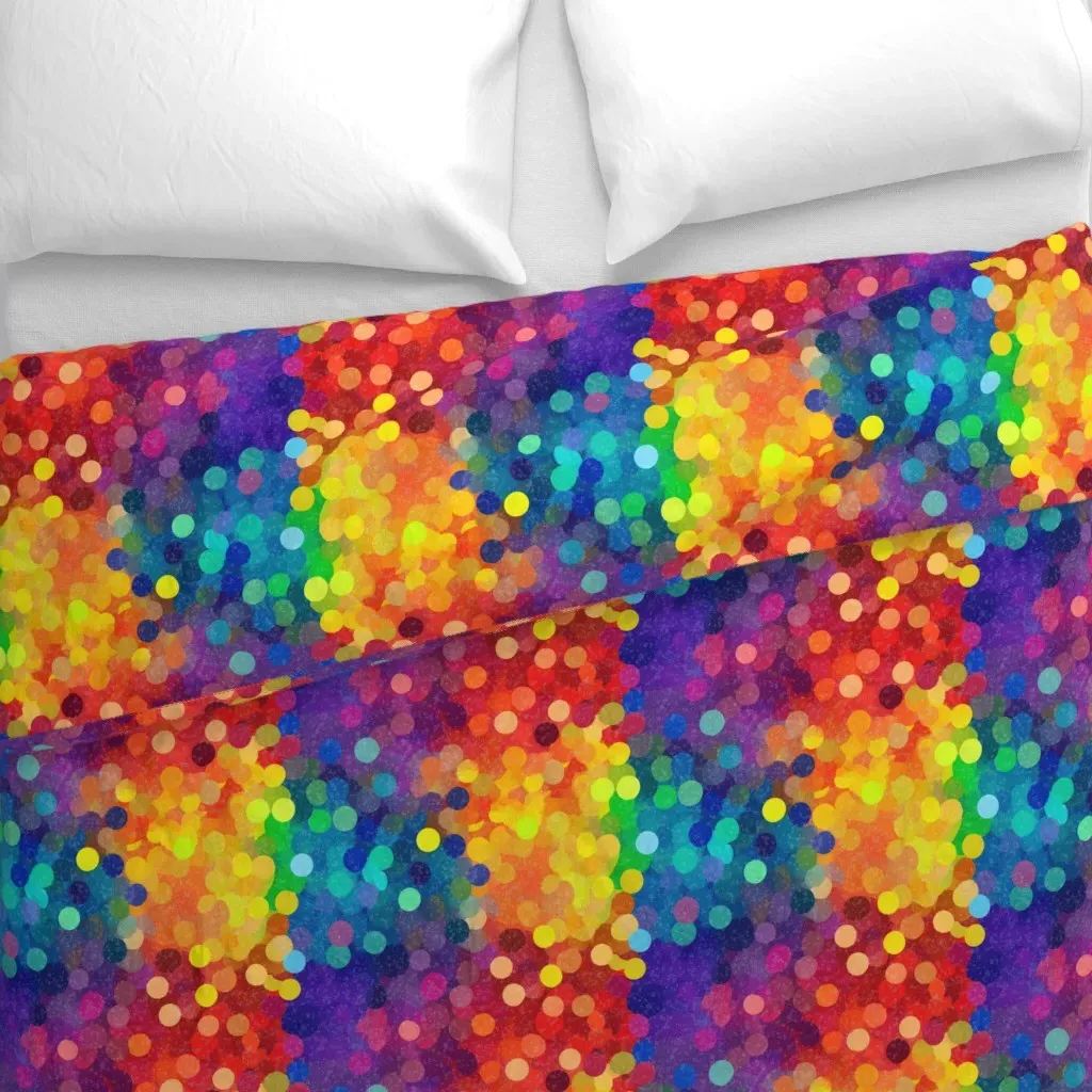 Glitter Dots Rainbow Duvet Cover - Orange alternate view