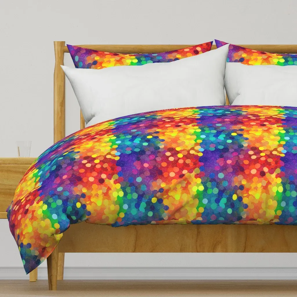 Glitter Dots Rainbow Duvet Cover - Orange product