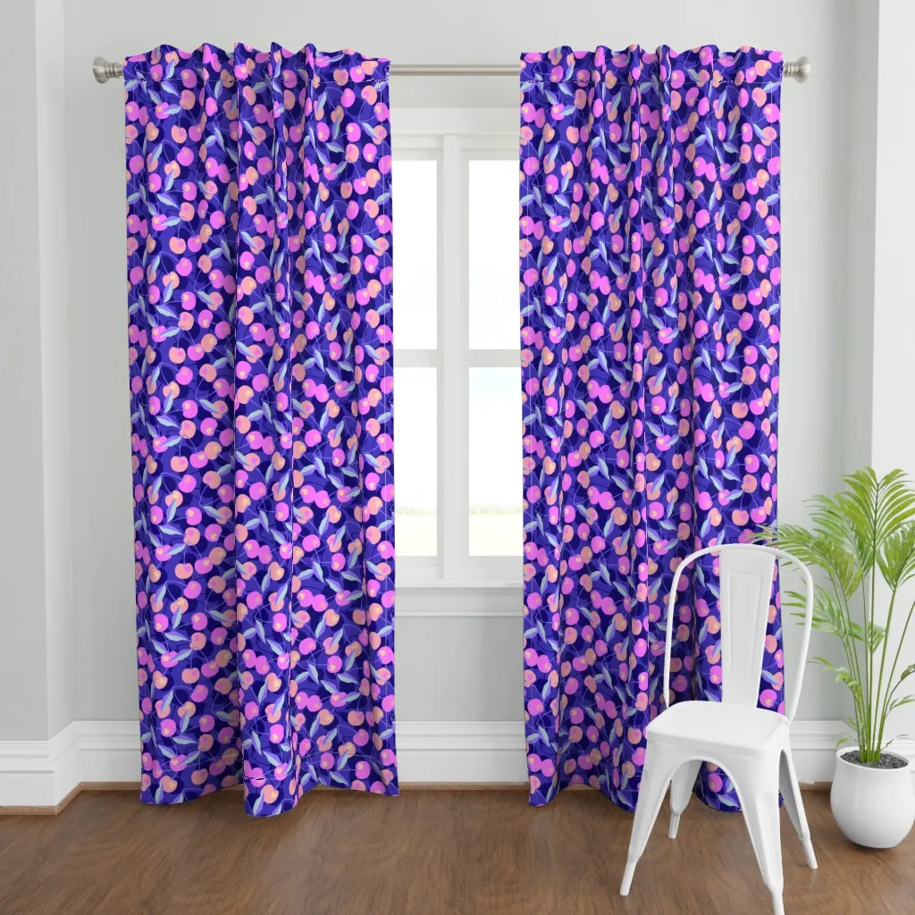 Glowing Cherries Y2K Curtain Panel - Pink product