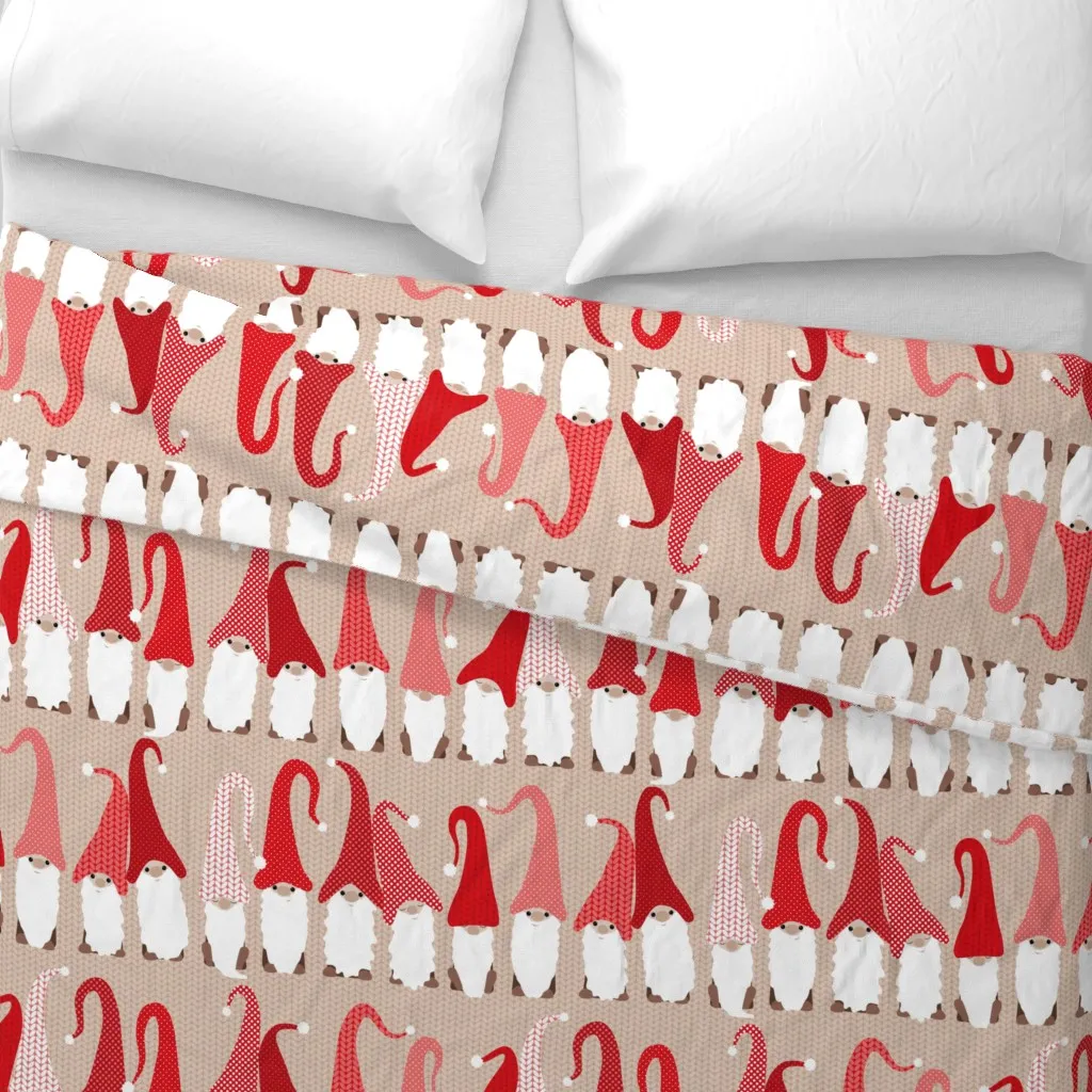 Gnome Friends Duvet Cover - Red alternate view
