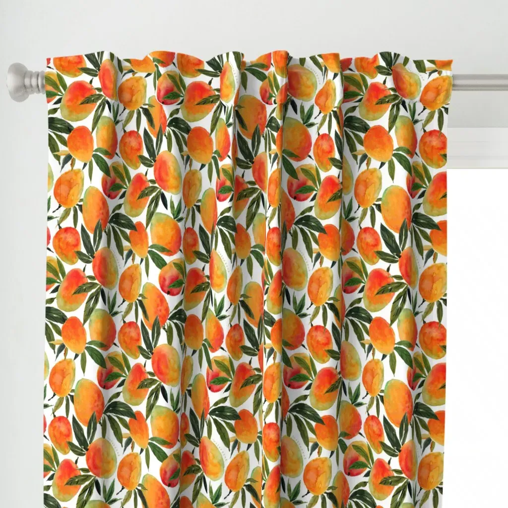 Go Mango Go Curtain Panel - Orange alternate view