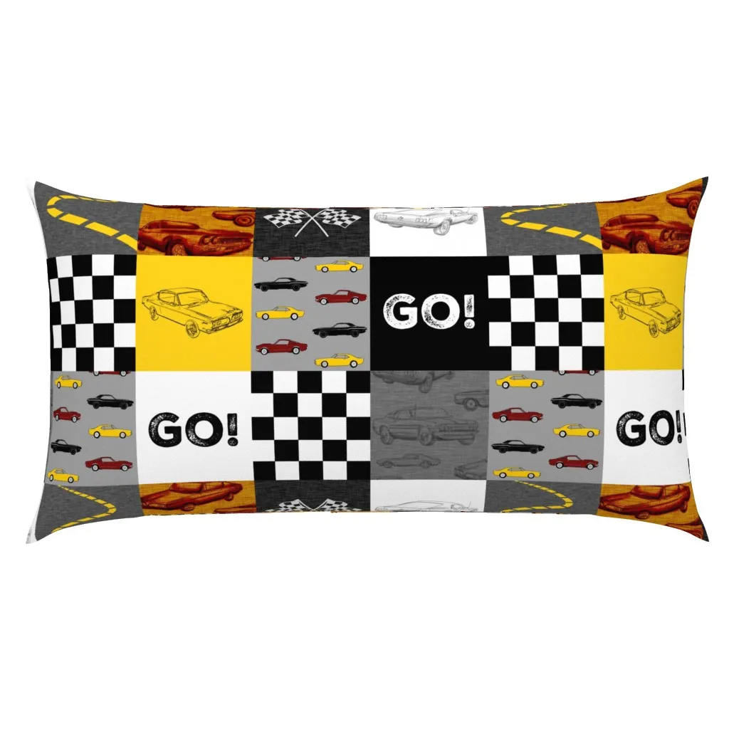 Go Racing Wholecloth King Pillow Sham - Yellow product