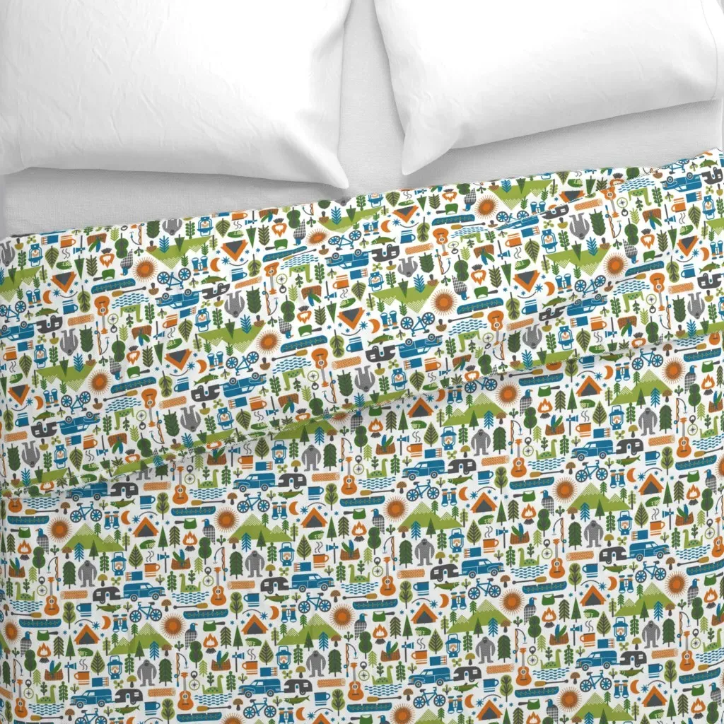 Go Wild White Background Duvet Cover - Teal alternate view