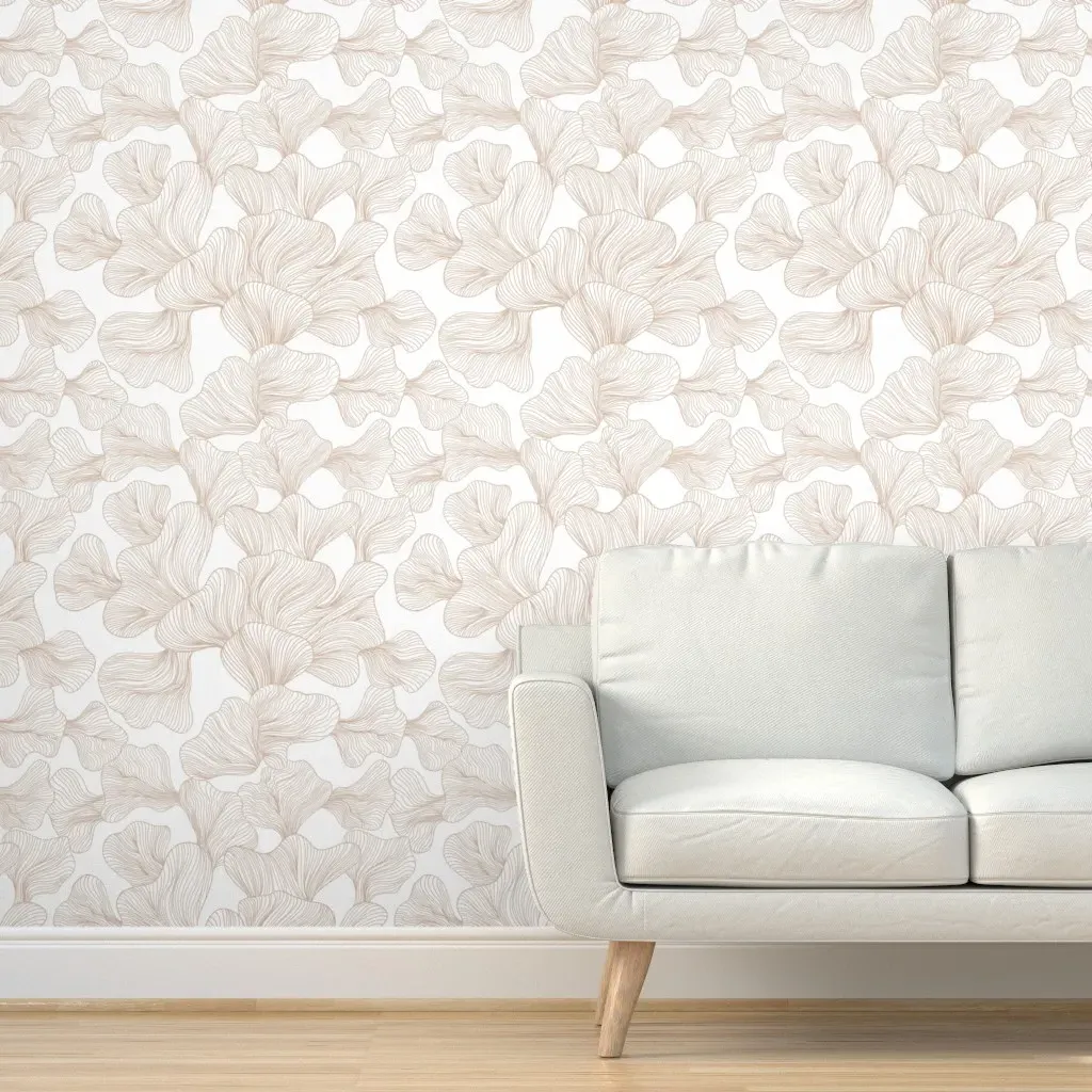 Go With The Flow Japandi Zen Waves Peel and Stick Wallpaper - Beige product
