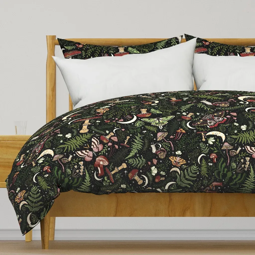 Goblin's Grotto Goblincore Duvet Cover - Dark Green product