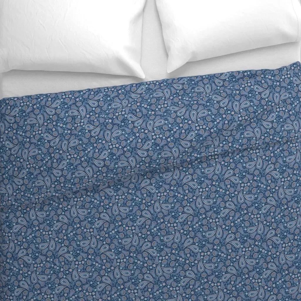 Godavari Floral Paisley Duvet Cover - Navy Blue alternate view