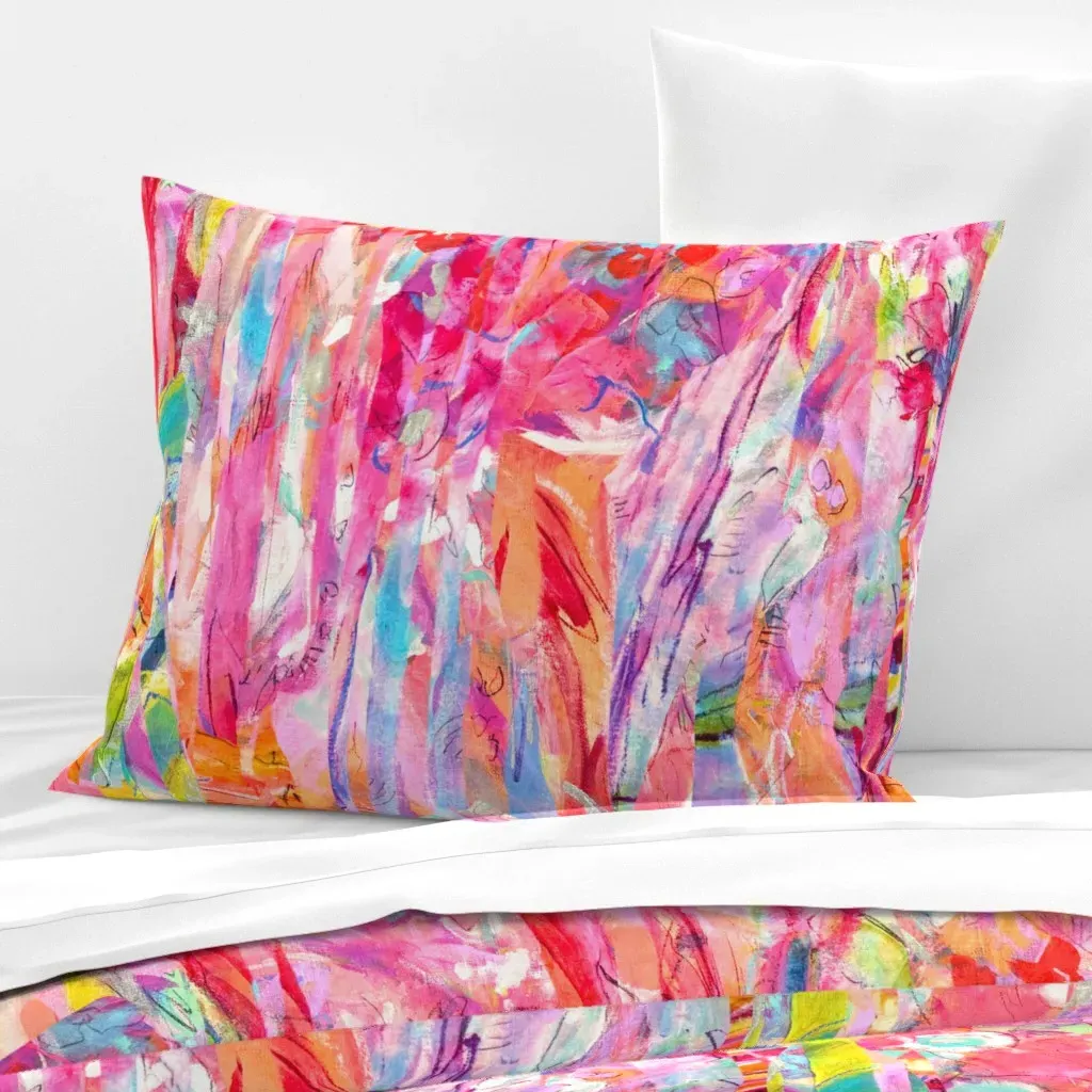 Goddess Abstract Stripe Standard Knife Edge Cushion - Pink, Cotton Sateen product